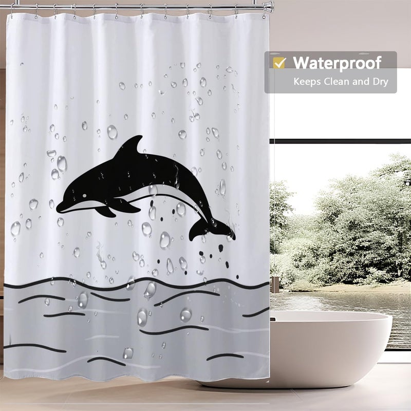 LLSCL Fabric Shower Curtain Liner with Magnets, Waterproof Hotel Quality, 72 x 72 Machine Washable - Image 3